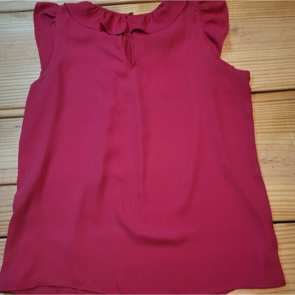 Tommy Hilfiger Pink Sleeveless Blouse Womens Size Small Ruffle Spring Summer - Picture 10 of 11